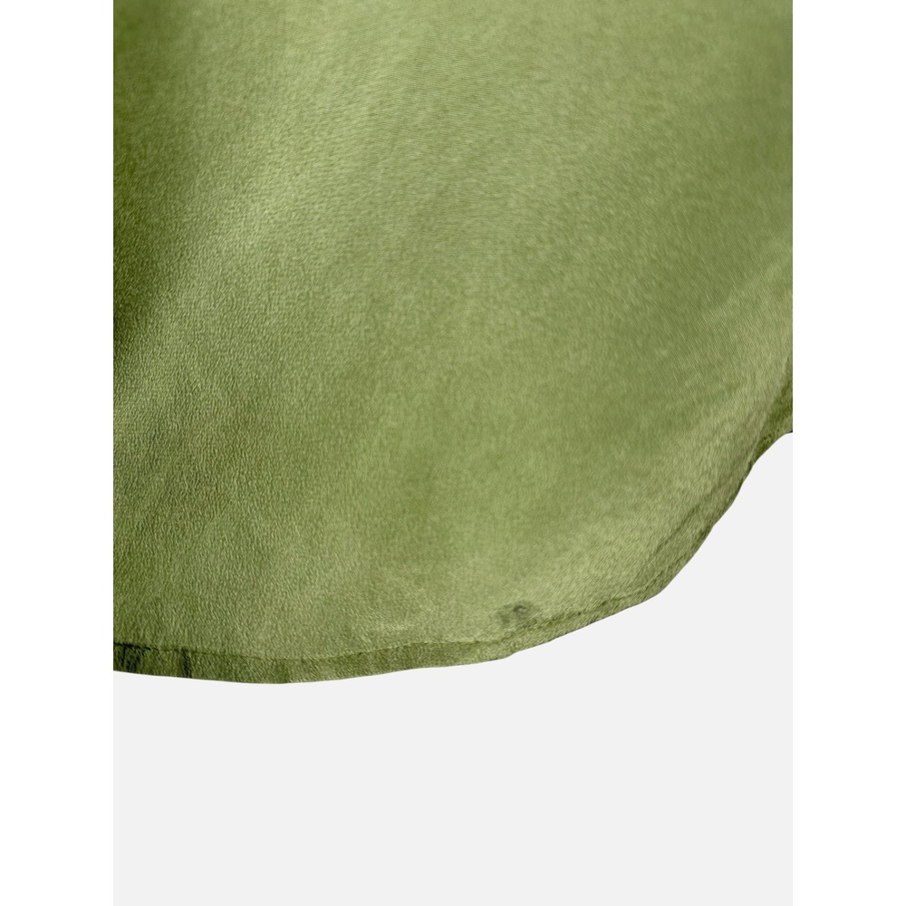 Equipment Femme Green 100% Silk Collarless Button Down Blouse Medium Q23-E368 - Picture 4 of 6